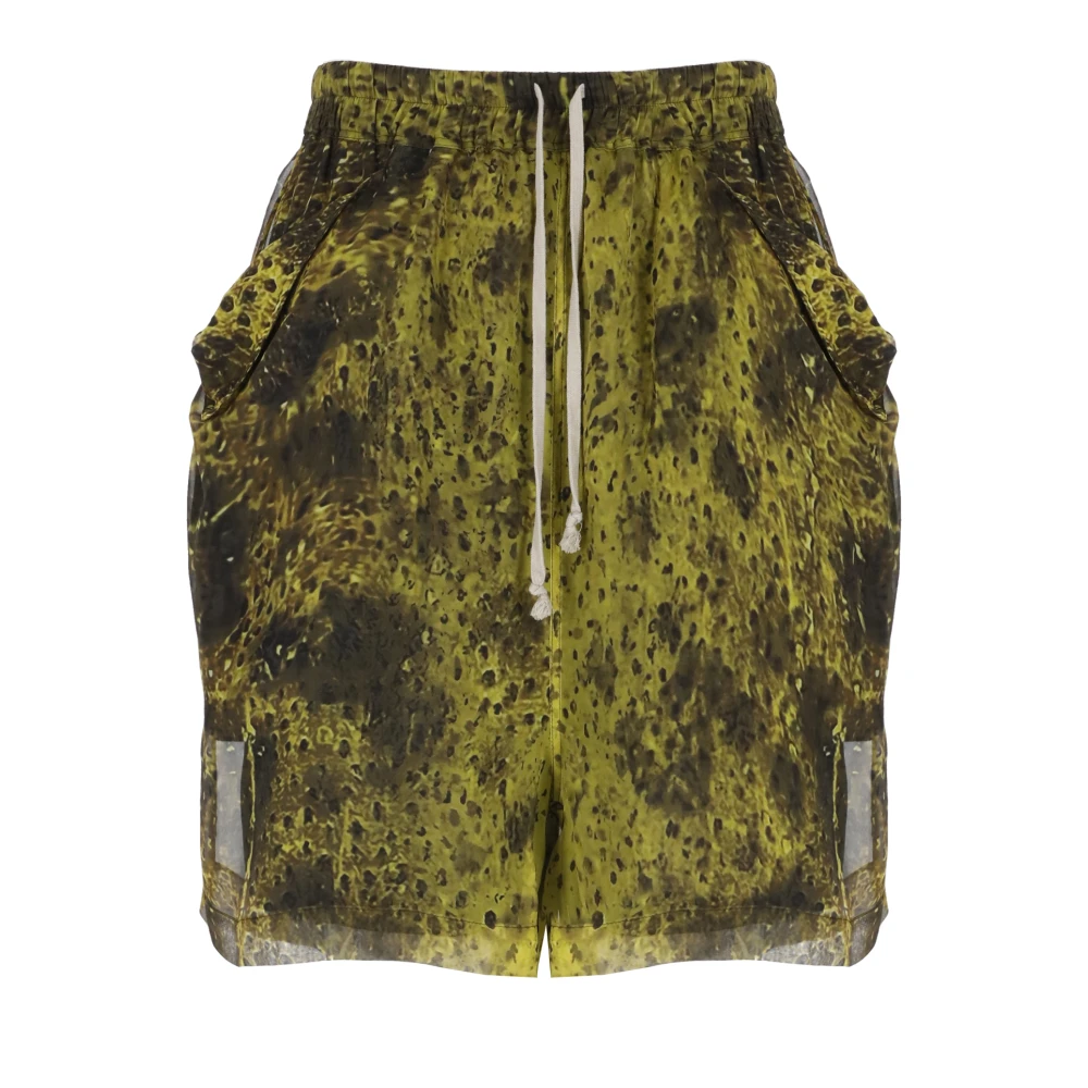 Rick Owens Zijden Bermuda Shorts Green Heren