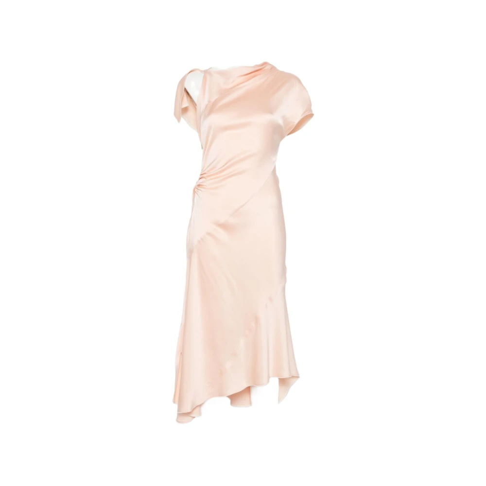 Victoria Beckham Women's Pink Asymmetric Twist Dress - Midi Dresses - Xs - Dresses