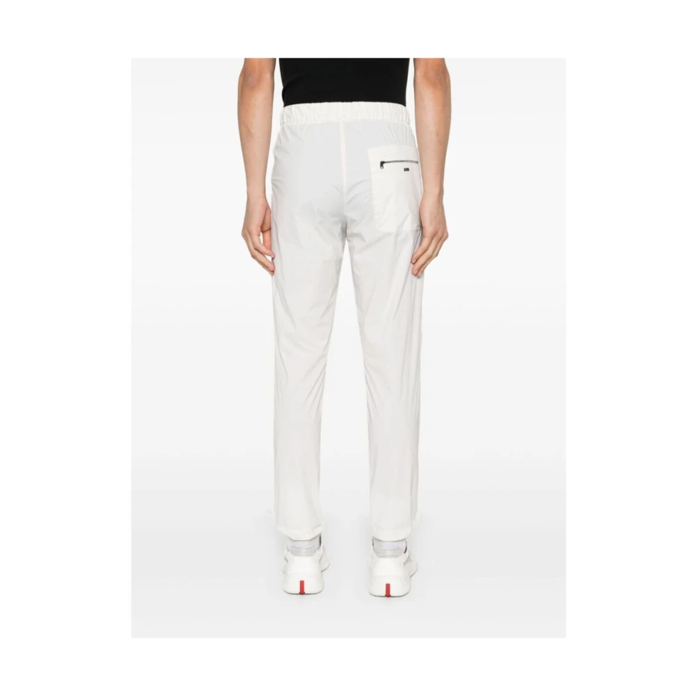 Herno Witte Lichtgewicht Broek met Trekkoord en Plooidetails White Heren