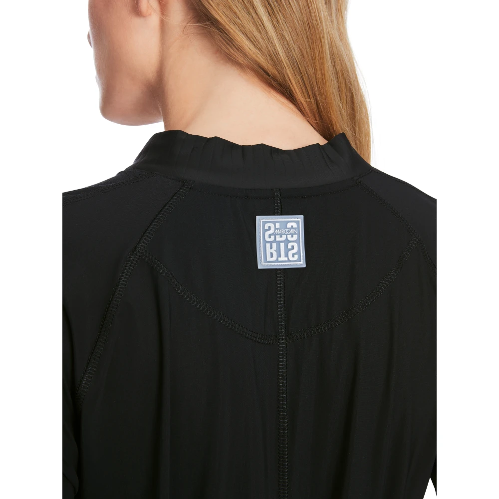 Marc Cain Geplooide Midi Jurk met Jas Black Dames