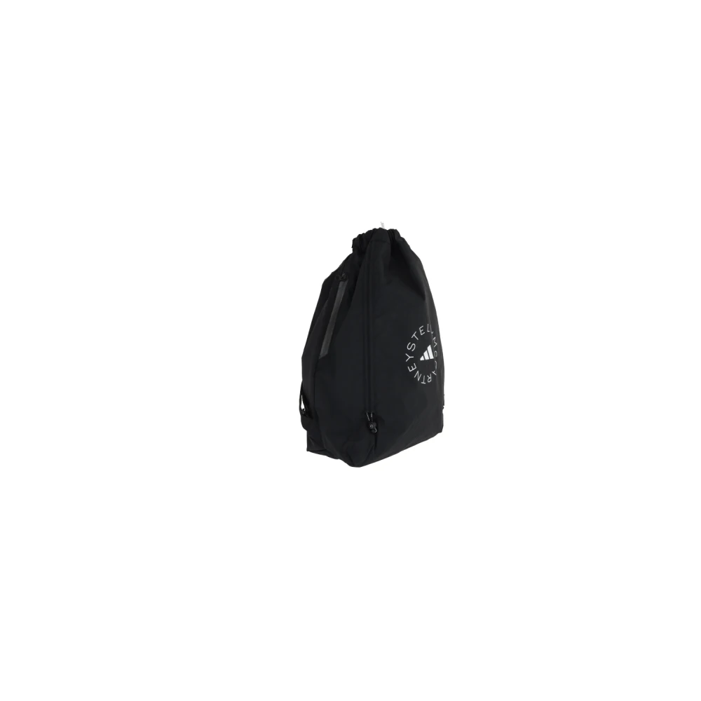 adidas by stella mccartney Nylon Rugzak met Logoprint en Trekkoord Black Dames