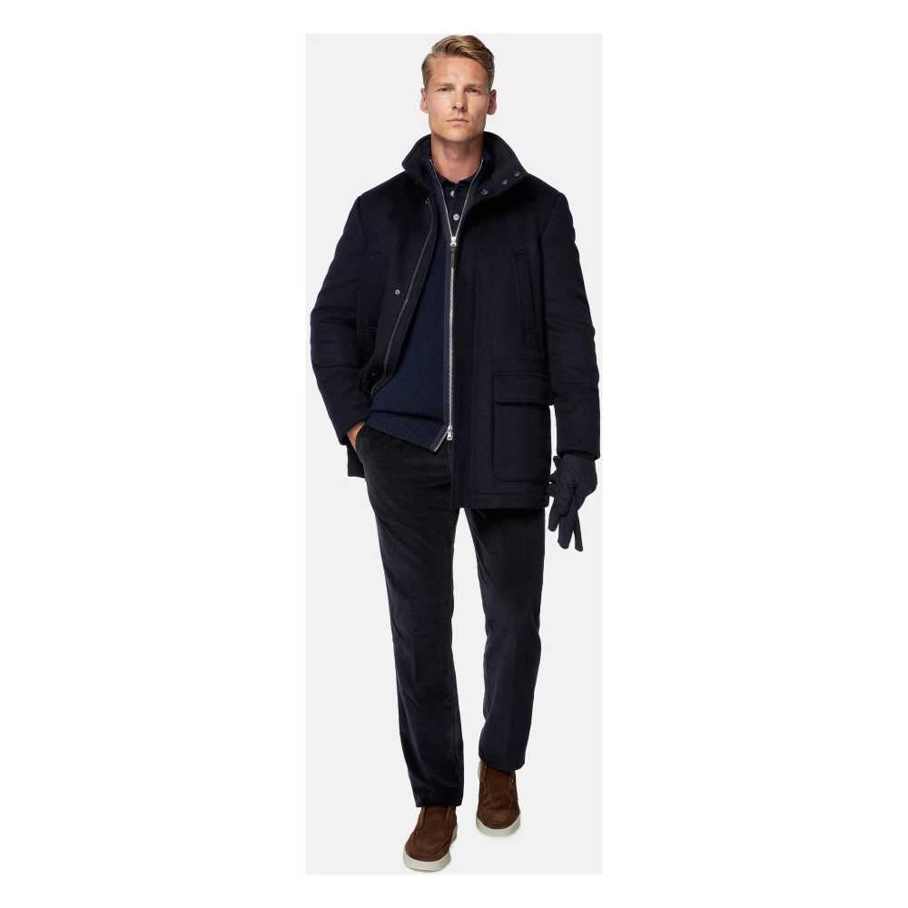 Boggi Milano Car Coat Blue Heren