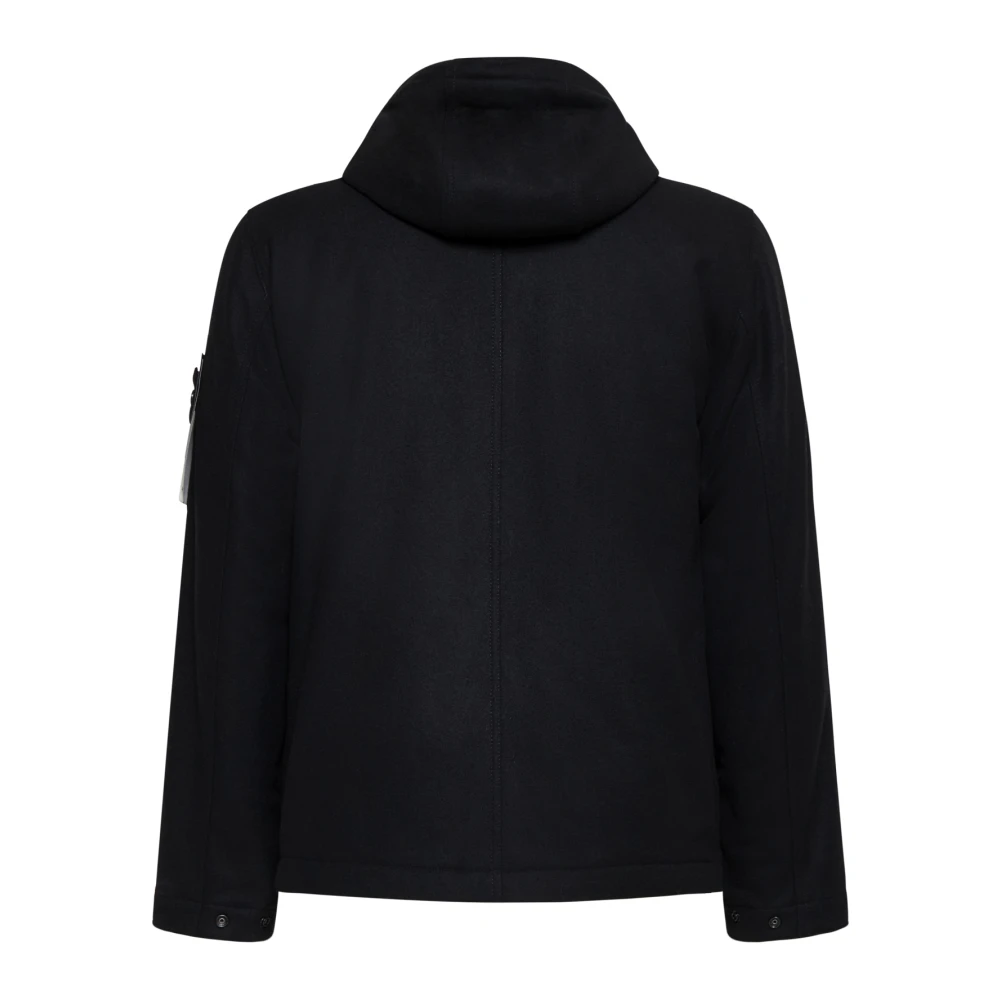 Stone Island Zwarte Jassen voor Mannen Black Heren
