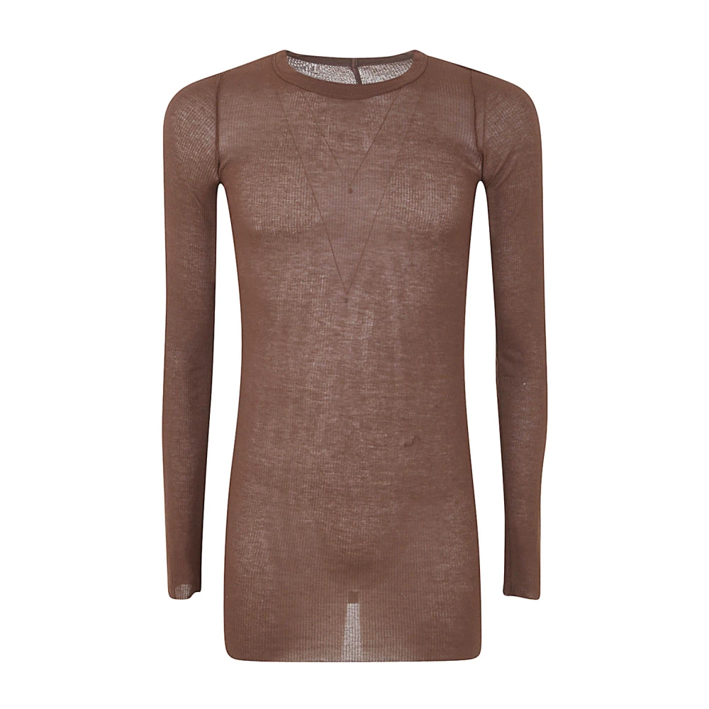 Rick Owens RIB Lange Mouwen T-Shirt Brown Heren