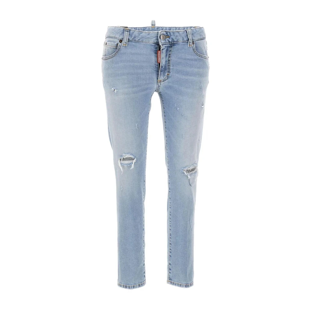 Dsquared2 Cropped Jeans Medium Waist Blue, Dam