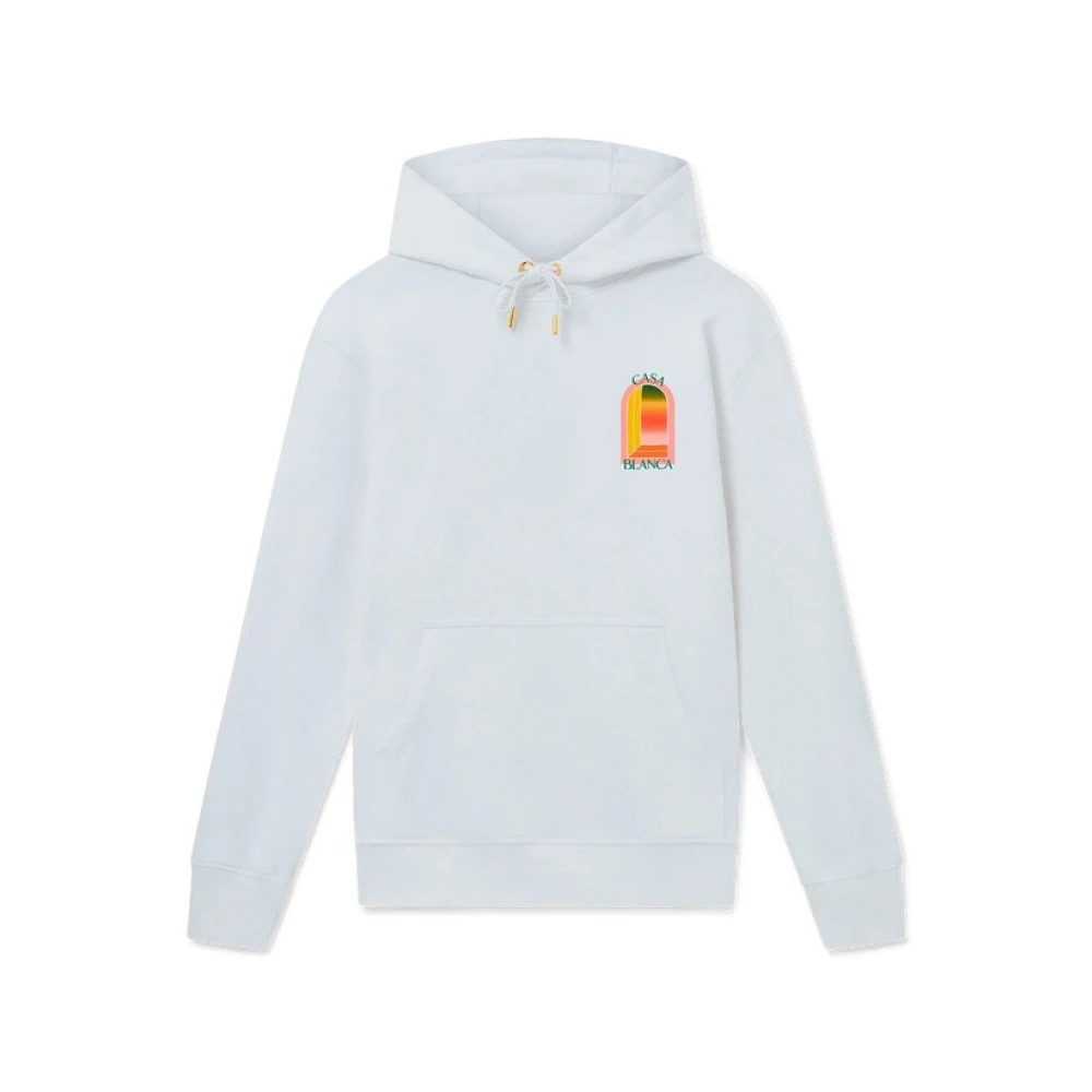 Casablanca Men's White Hoodies, Xl, Gradient L'arche Hooded Sweatshirt