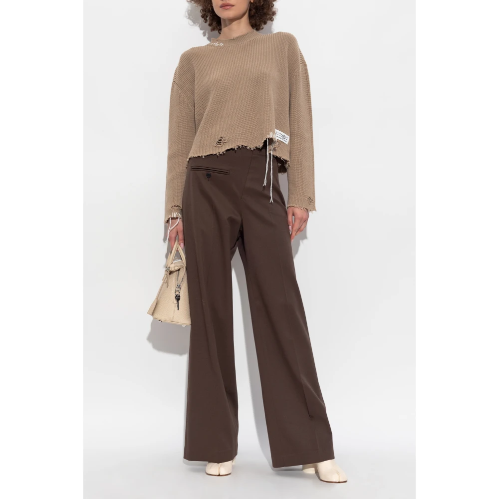 MM6 Maison Margiela Trui met logo Beige Dames
