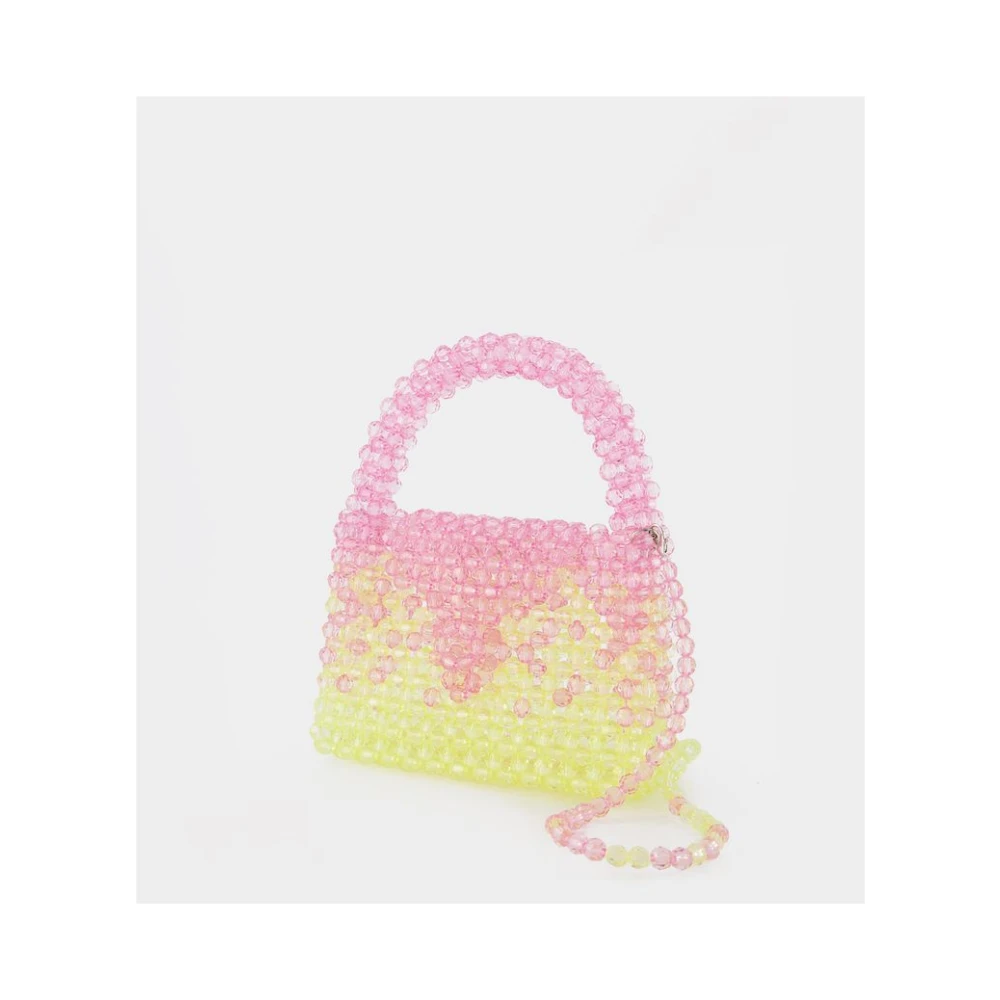Germanier Kralen Hobo Tas Roze Groen Parel Multicolor Dames