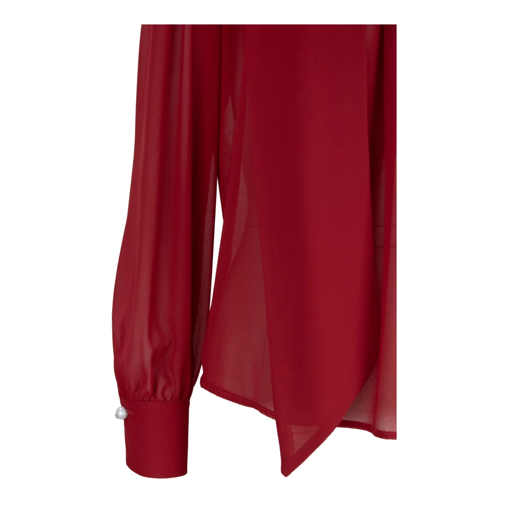Elisabetta Franchi Blouse met parelknopen Red Dames