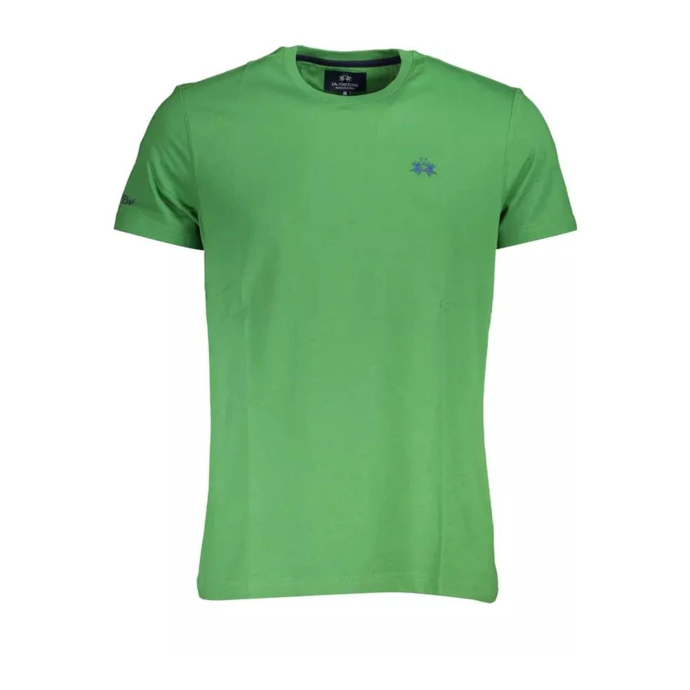 LA MARTINA Groen Katoenen T-Shirt met Borduursel en Print Green Heren
