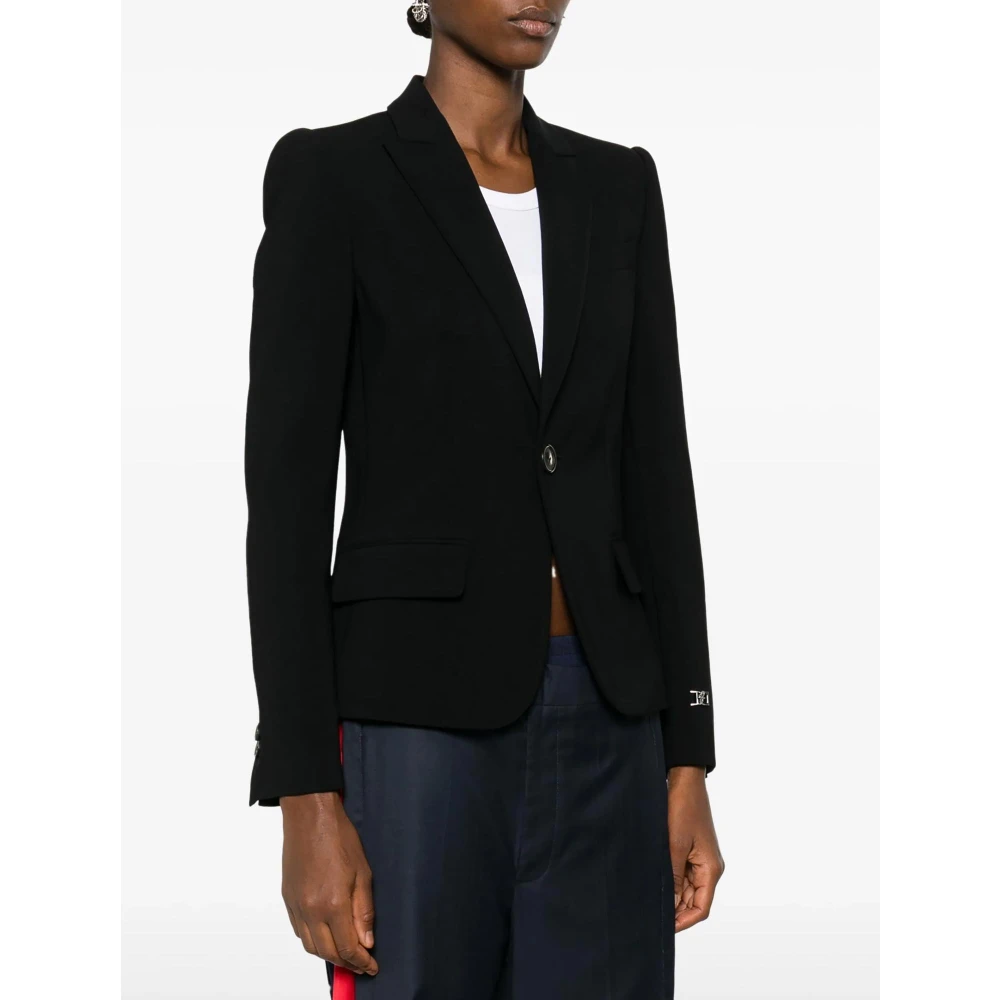 Dsquared2 Zwarte Logo Blazer Jas Black Dames