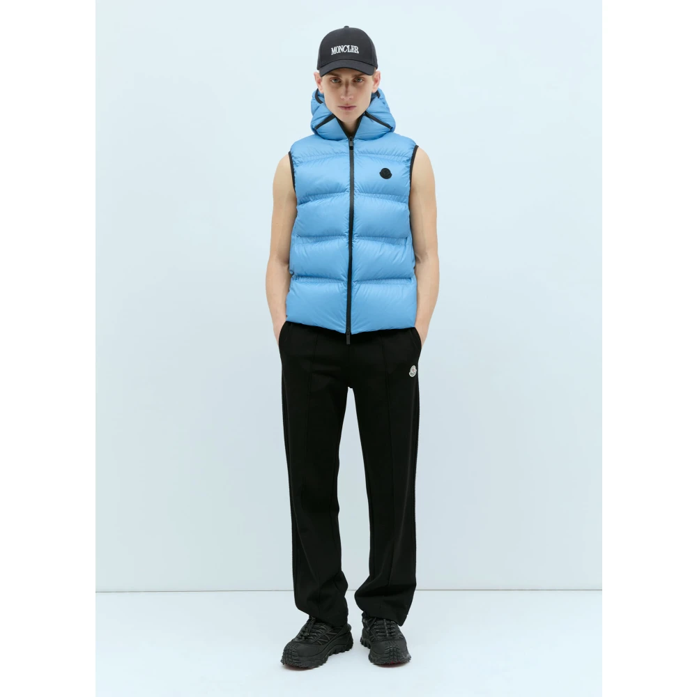 Moncler Dons Gilet met Logo Patch Blue Heren