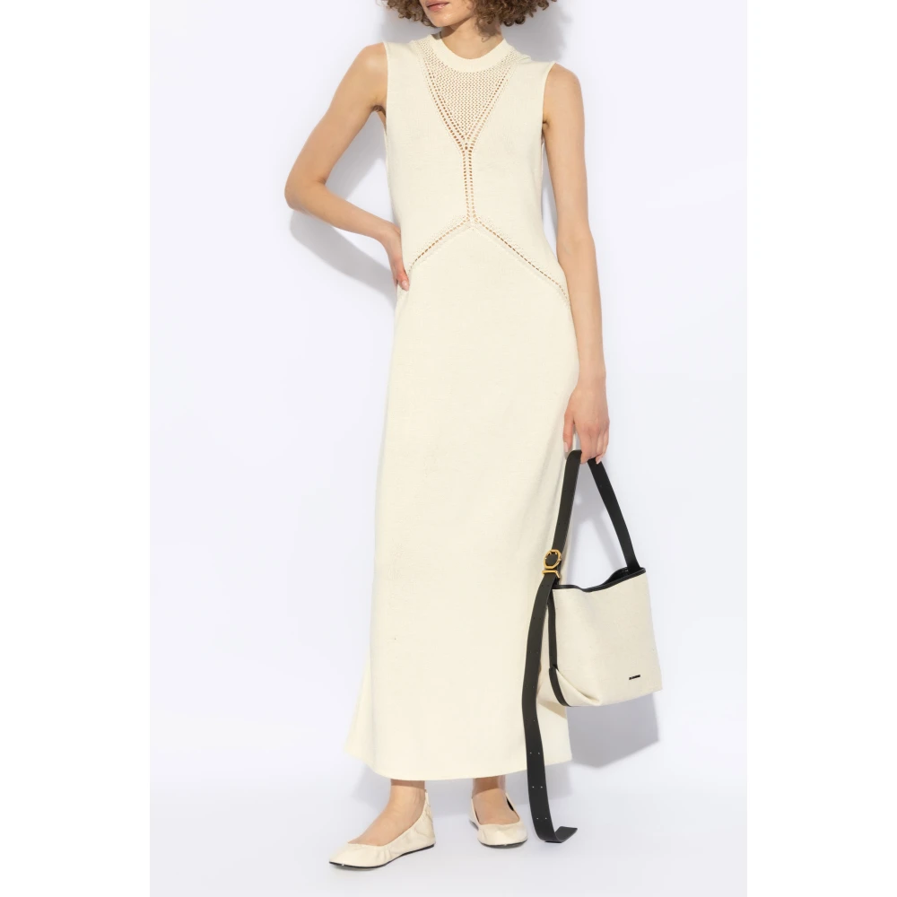 Jil Sander Gebreide Jurk Beige Dames