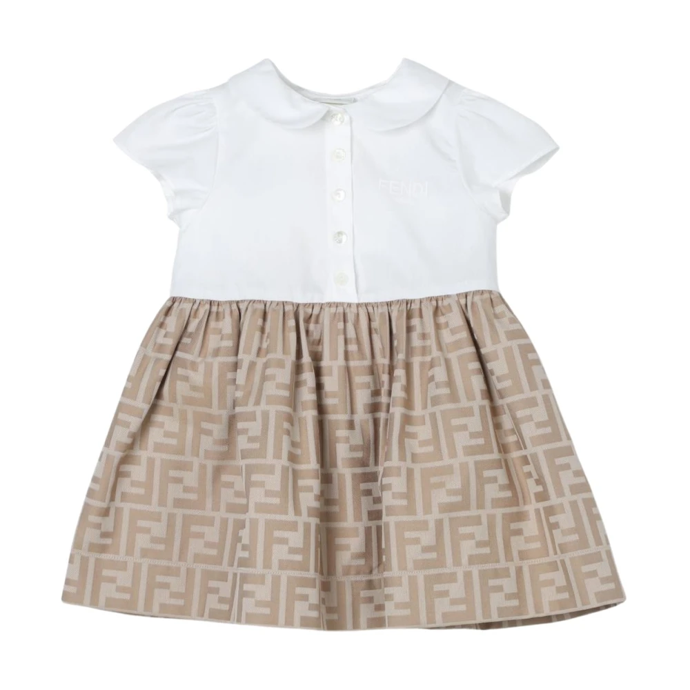Fendi Girls Beige Dresses, 18 M, Logo Dress