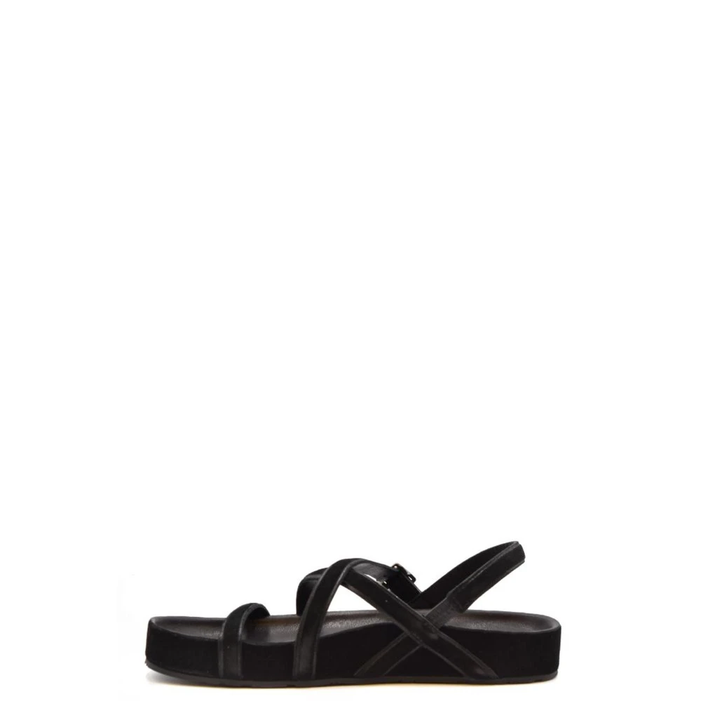 Pedro García Women's Black Chamois Sandals
