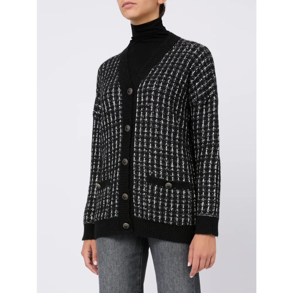 D.Exterior Zwart-witte knoopvest Black Dames