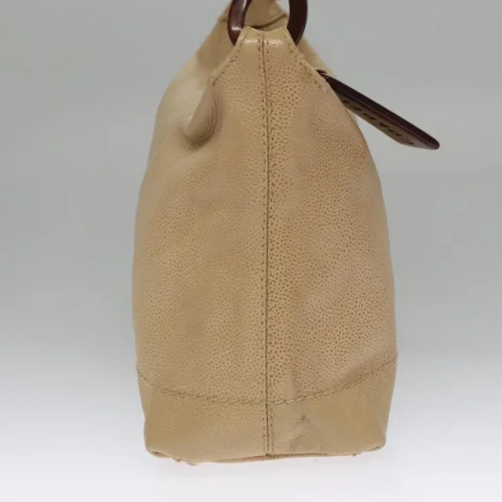 Chanel Vintage Pre-owned Leather chanel-bags Beige Dames