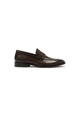 Eleganta bruna läderloafers