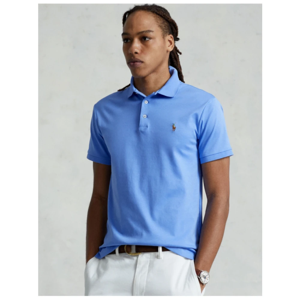 Polo Ralph Lauren Klassieke Slim Fit Pima Katoenen Polo Blue Heren