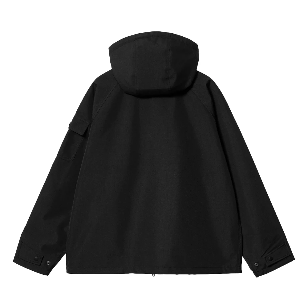 Carhartt WIP Nylon Canvas Jas met Capuchon Black Heren