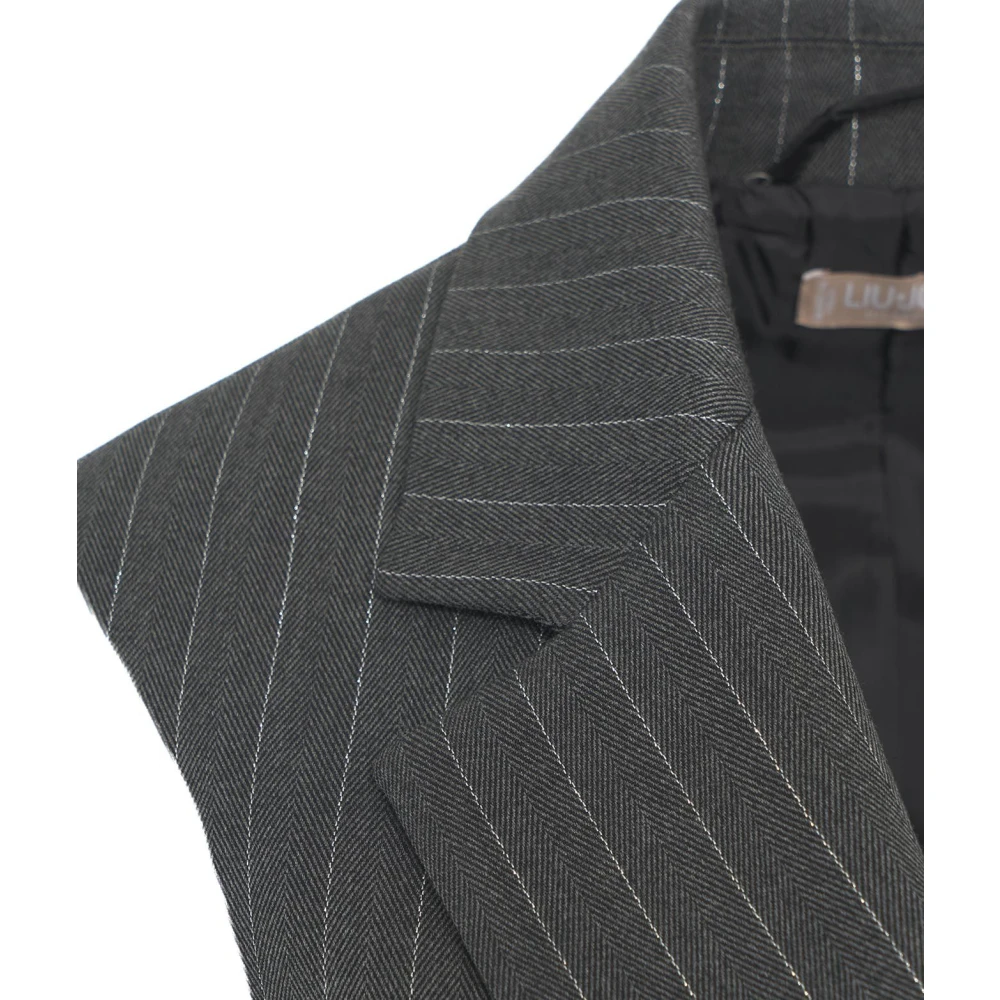 Liu Jo Gilet met krijtstrepen en knoopsluiting Gray Dames