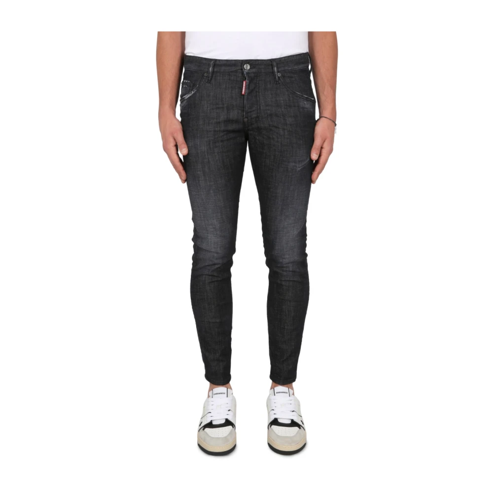 Dsquared2 Skater Fit Jeans met knoopsluiting Black Heren