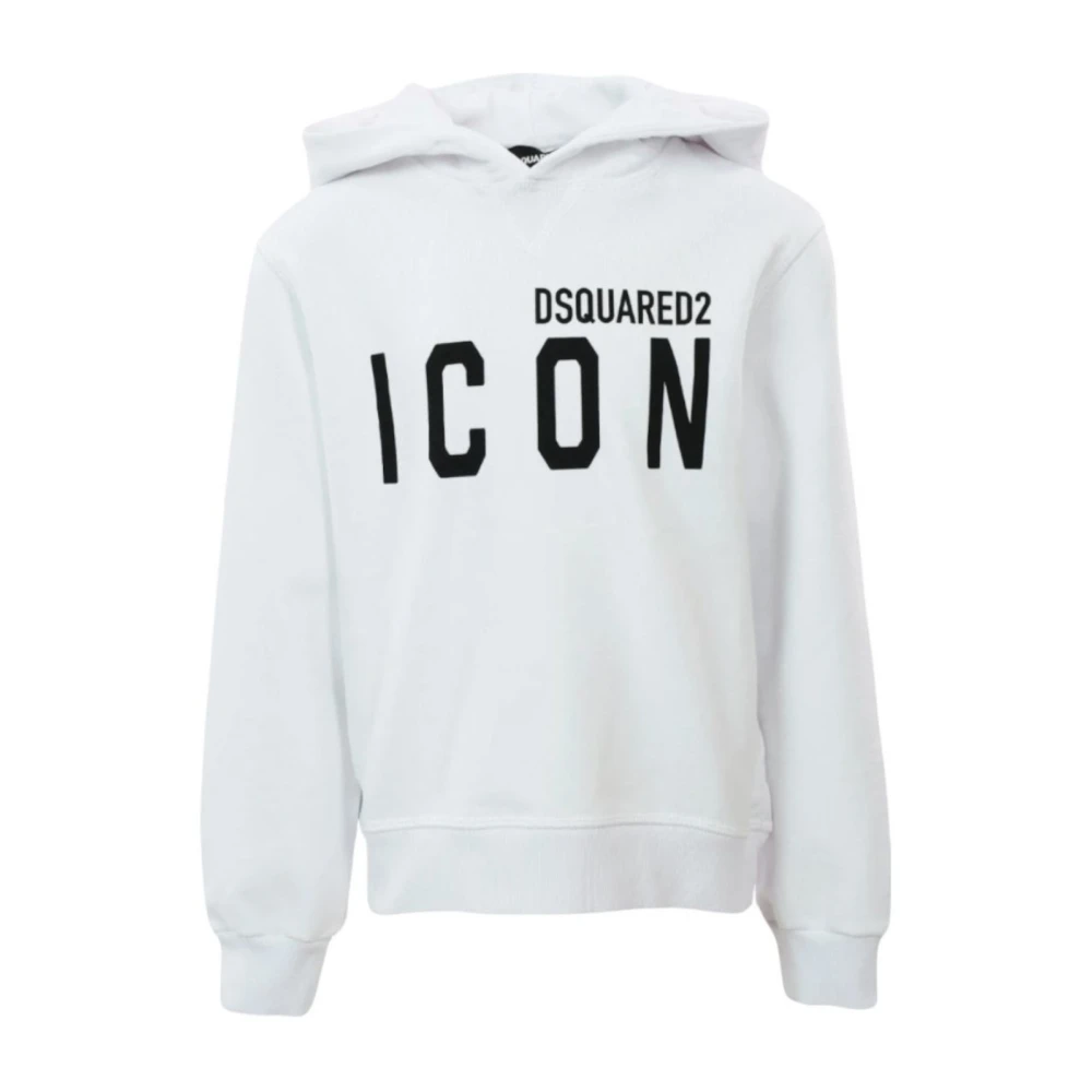 Dsquared2 Boys White Sweatshirts,, Hoodie With Logo Lettering Size 10 Y