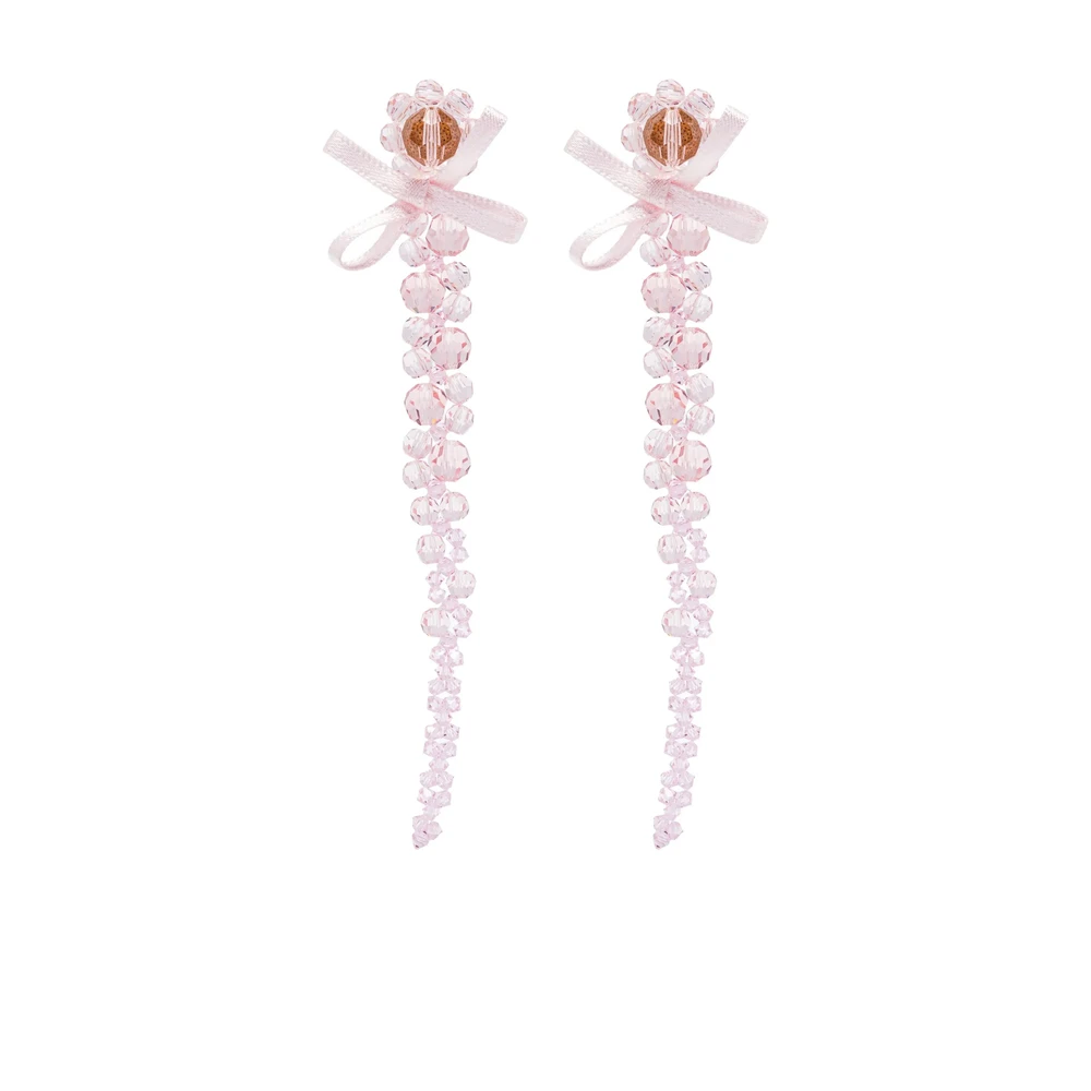 Crystal Beaded Bow Earrings - Simone Rocha - Modalova