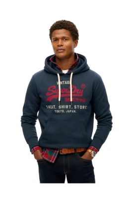 Superdry Hoodies Blå L