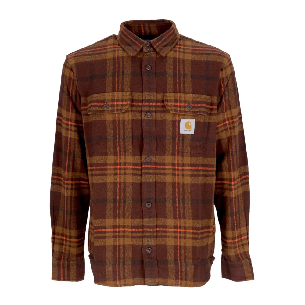 Carhartt WIP Geruite Lange Mouw Knoopshirt Brown Heren