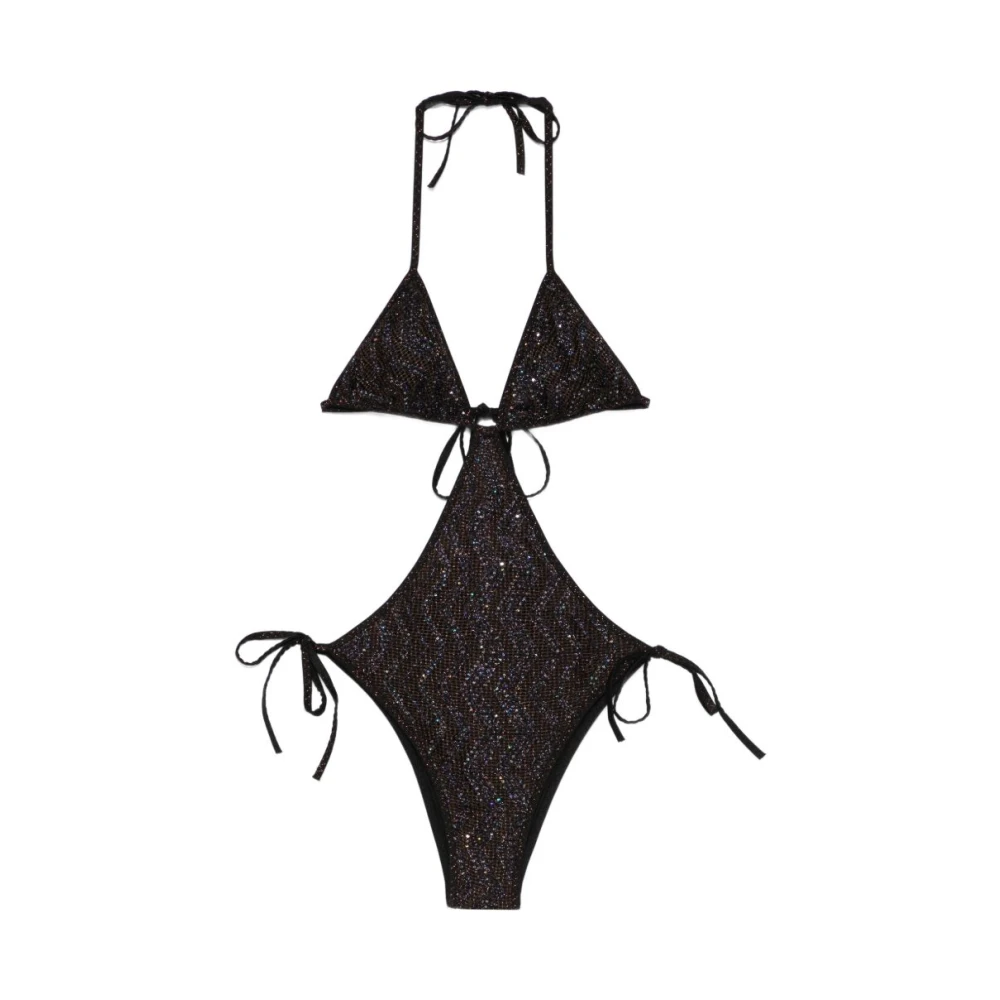 Missoni Mujer Marrón - Bañador De Una Pieza De Malla Zigzag Con Lentejuelas - Swimwear - M - Bañador De Una Pieza De Malla Zigzag Con Lentejuelas