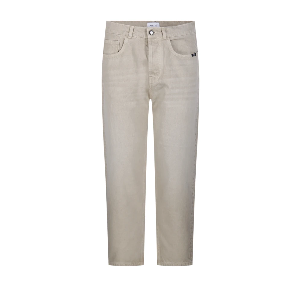 Amish Men's Beige Straight Fit Jeans, W34, Jeremiah Jeans