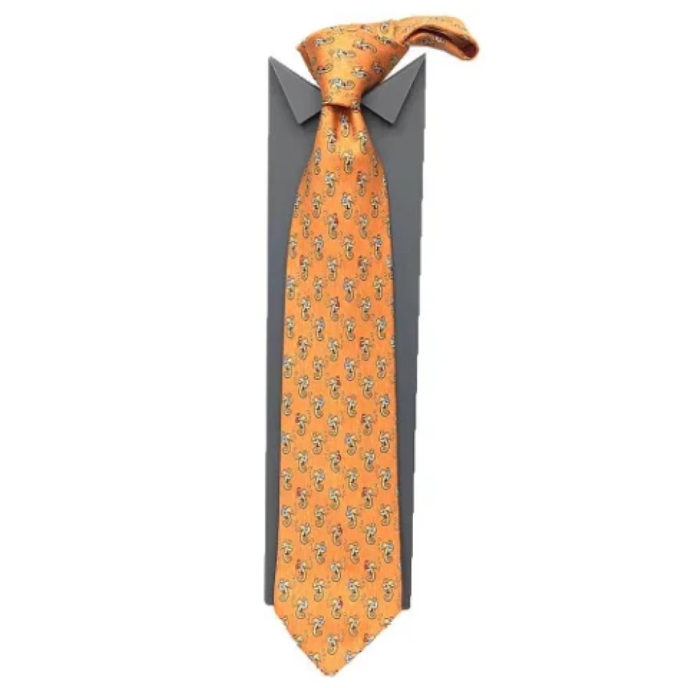 Hermès Vintage Pre-owned Silk home-office Orange Heren