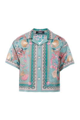 chemise-en-soie-coloree-a-manches-courtes