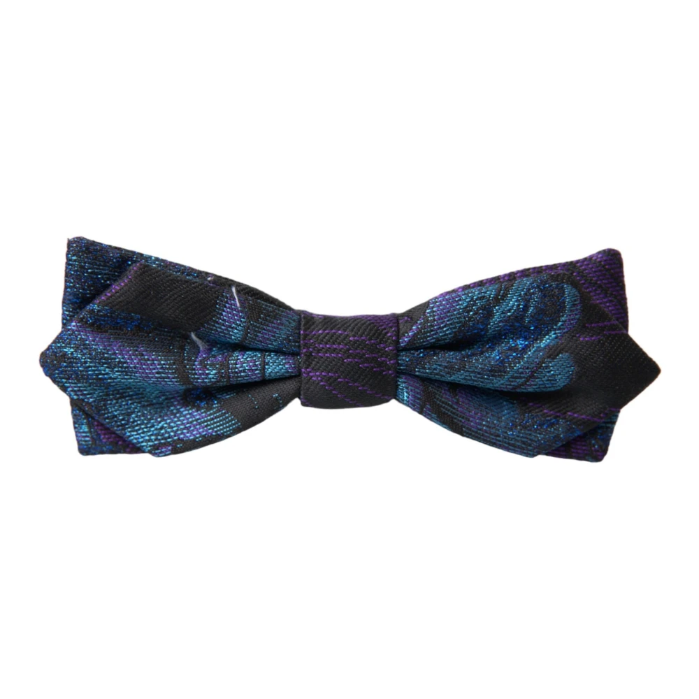 Dolce & Gabbana Zwart Blauwe Vlinderstrik Verstelbare Hals Black Heren