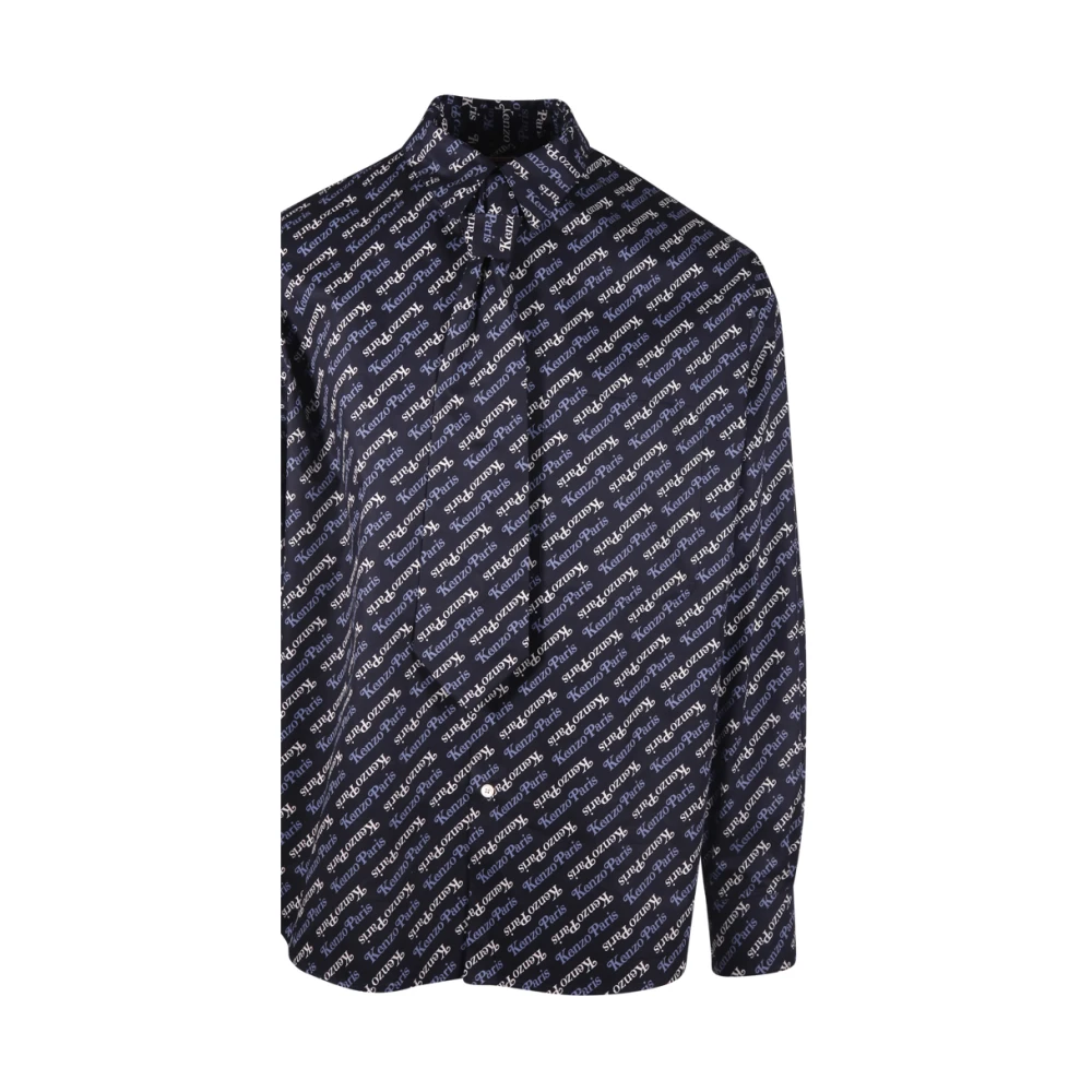 Kenzo Verdy Stropdas Shirt Middernachtblauw Blue Heren