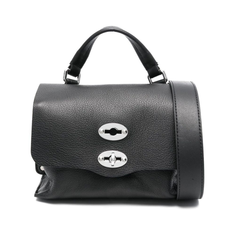 Zanellato Zwarte Twist-Lock Schoudertas Black Dames