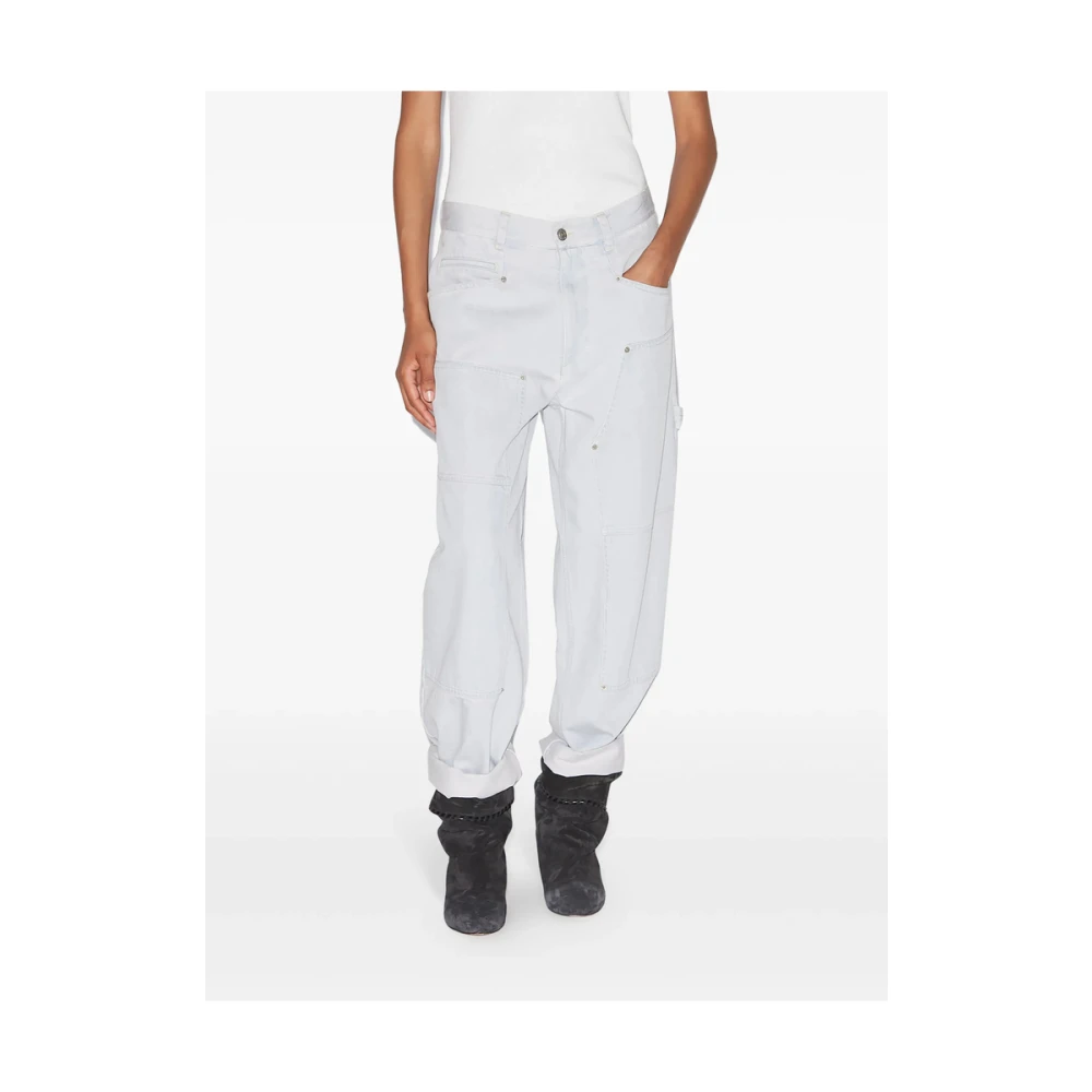 Isabel Marant Étoile Denim Wide Leg Jeans Lichtblauw Blue Dames