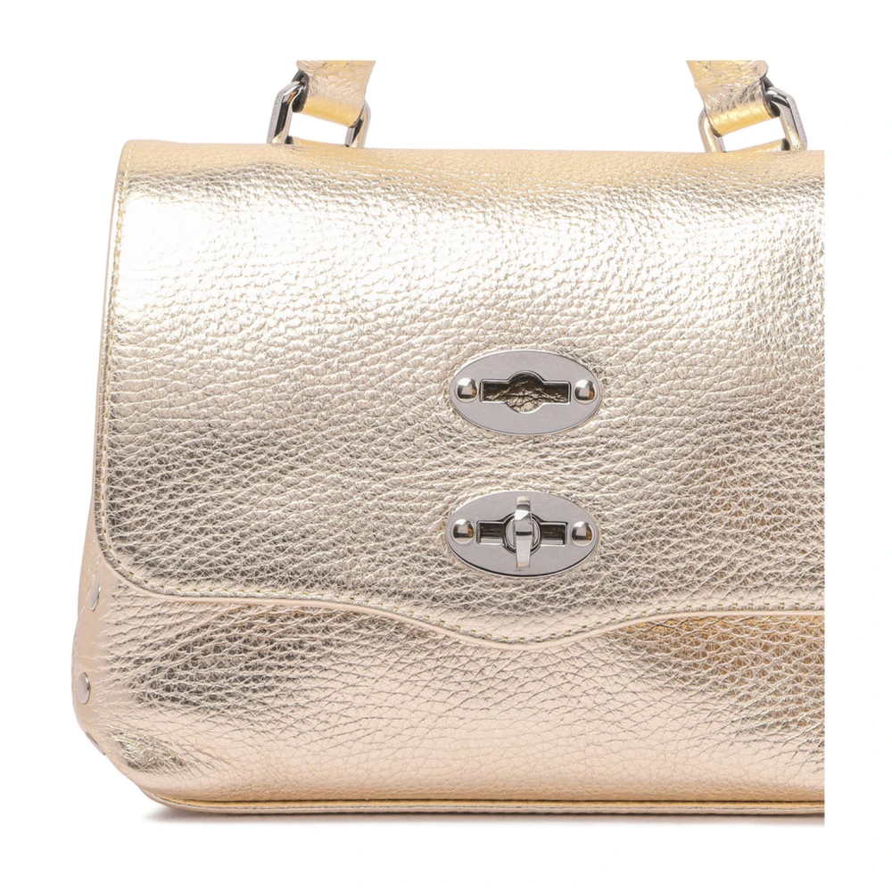 Zanellato Gouden Postina Tas met Zilveren Afwerking Yellow Dames