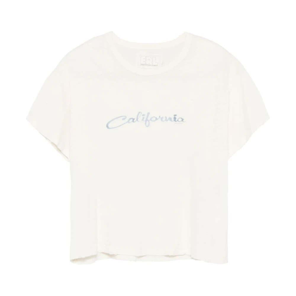ERL California Print Wit T-shirt White Heren