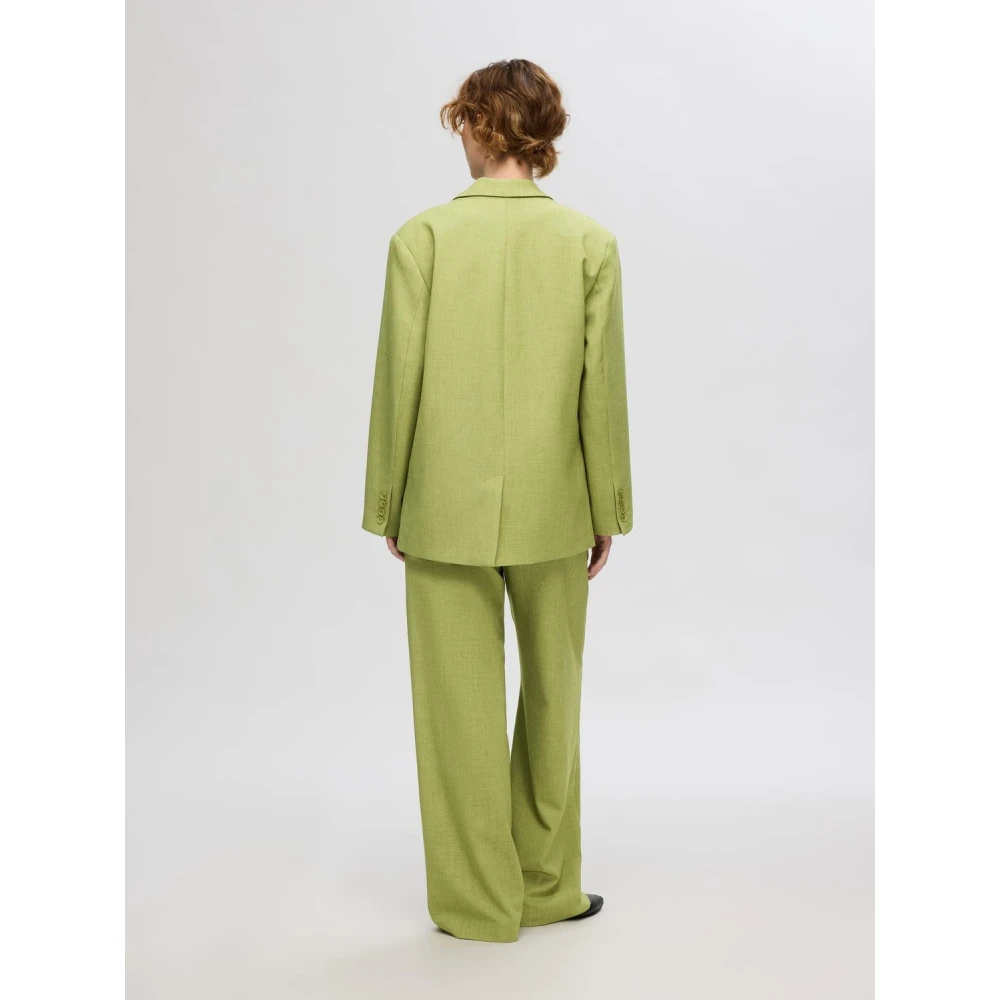 Selected Femme Wijde broek Green Dames