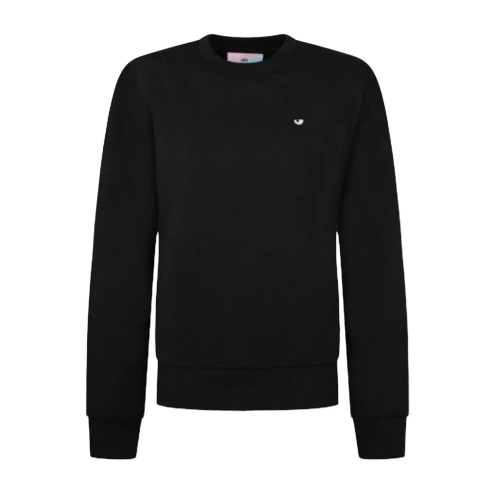 Chiara Ferragni Collection Katoenen sweatshirt met geborduurd logo Black Dames