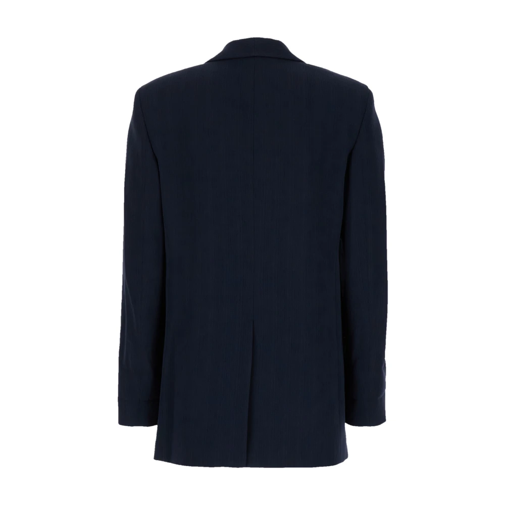 Theory Blauwe Cady Single-Breasted Jas Shawl Kraag Blue Dames