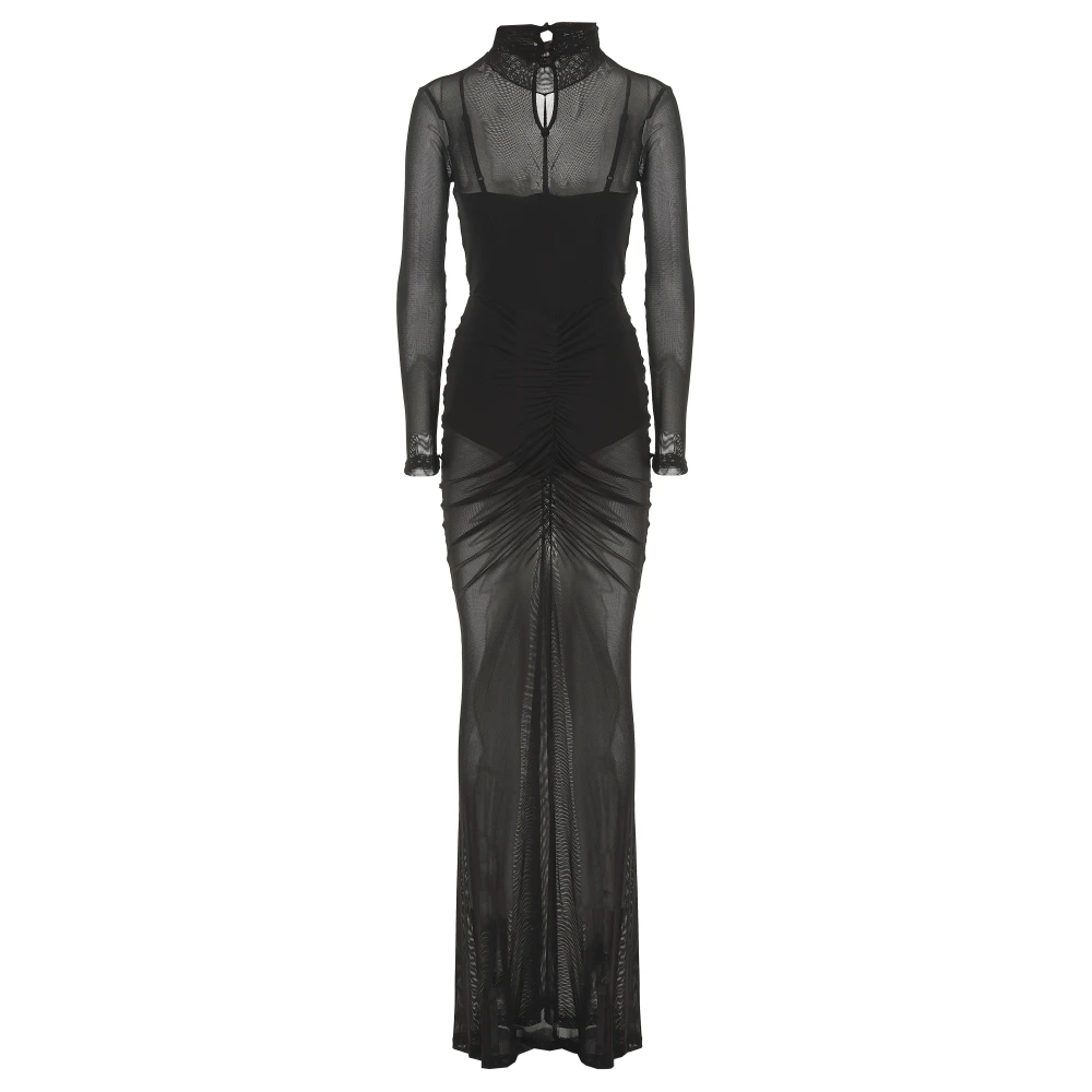 Actualee Zwarte Gedrapeerde Jurk Black Dames