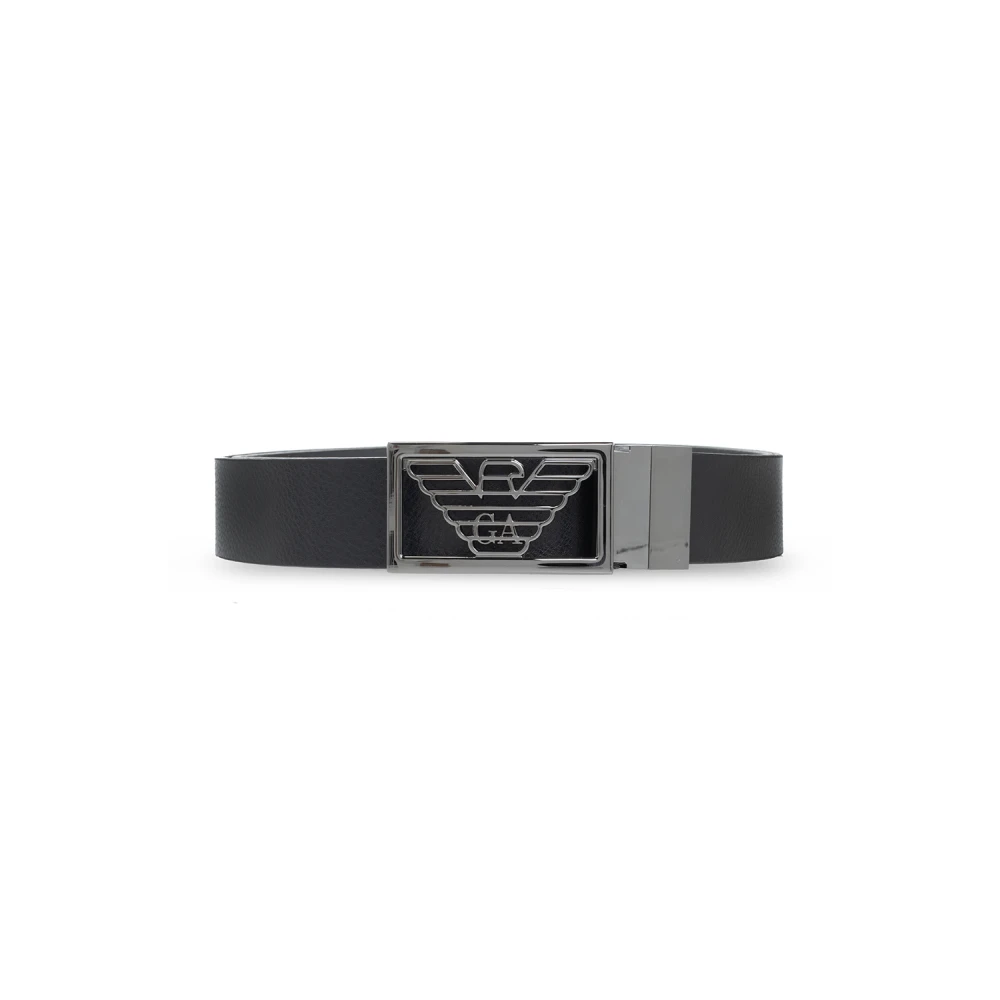 Emporio Armani Men's Black Belts, One Size, Reversible Belt