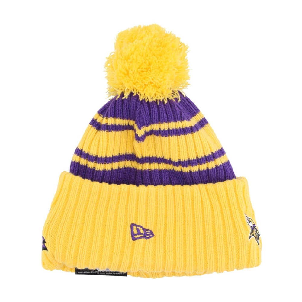 new era NFL Sideline Pom Beanie Hat Yellow Heren