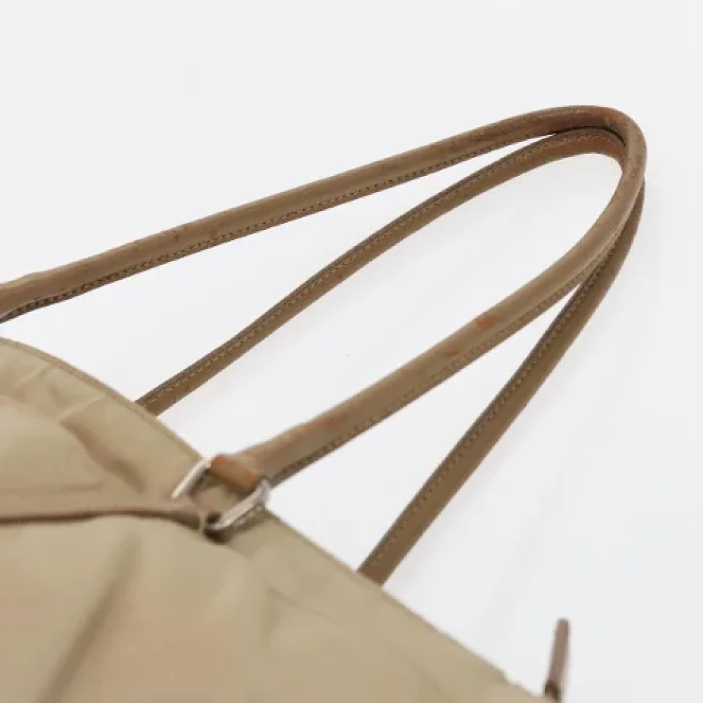 Prada Vintage Pre-owned Nylon prada-bags Beige Dames