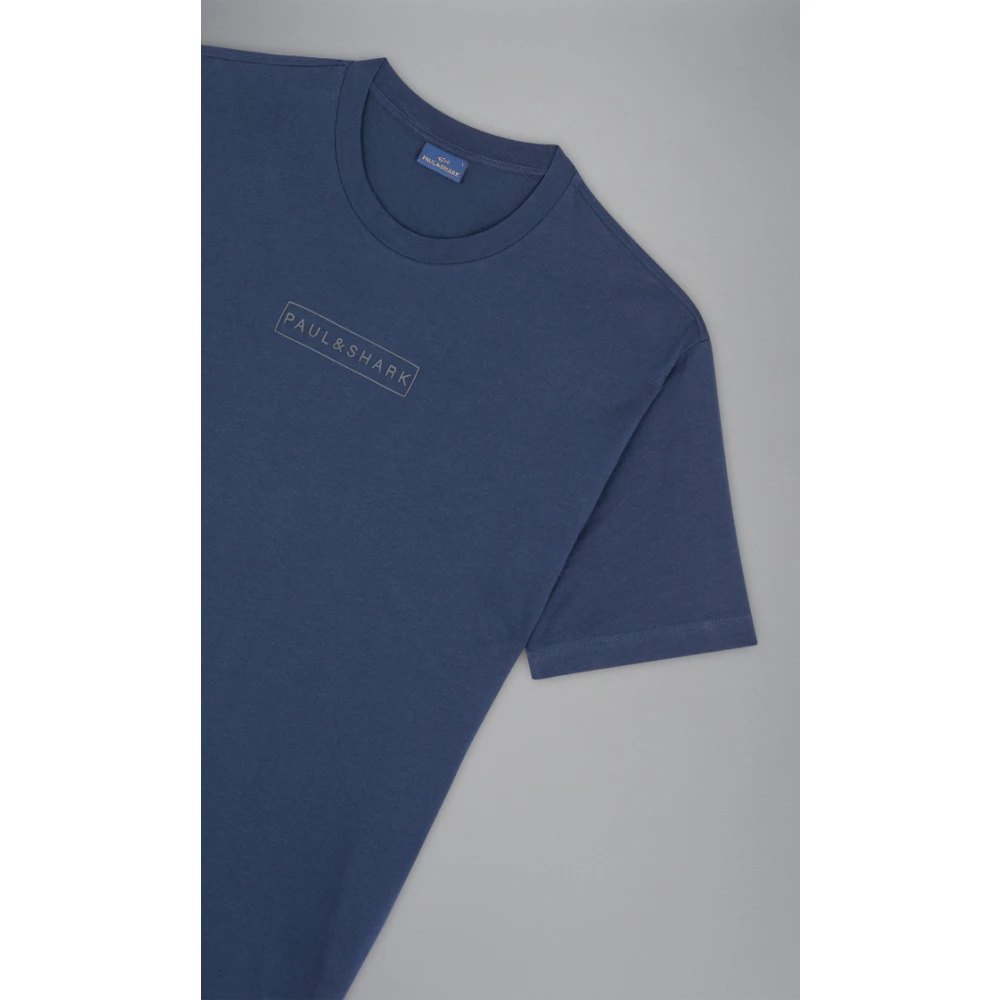 PAUL & SHARK Marine Katoenen T-shirt Regular Fit Blue Heren