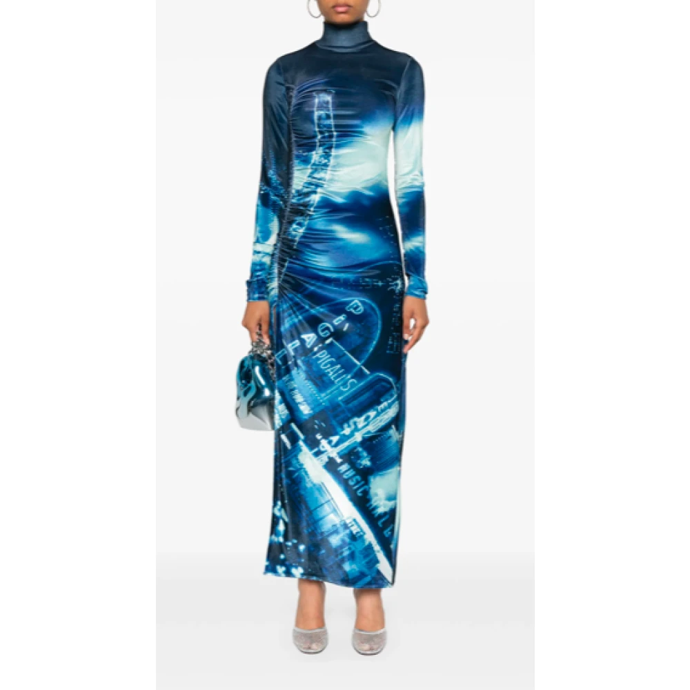 Jean Paul Gaultier Velvet Lange Jurk Pigalle Blue Dames