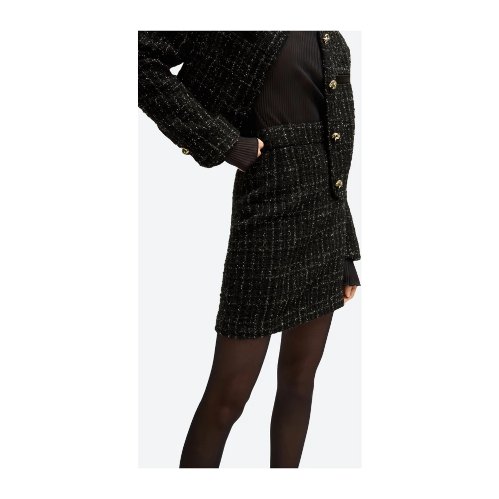 Hugo Boss Glinsterende tweed minirok Black Dames